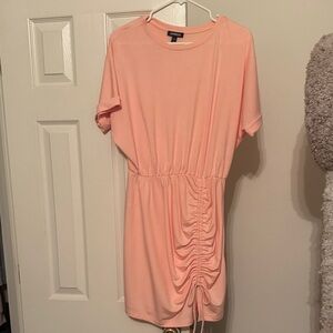 Express Soft Pink Ruched Mini Dress
